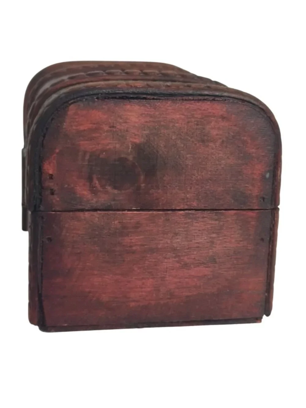 Vtg Wooden Treasure Chest Jewelry Box Metal Accents Latch Trinkets Keepsake Case